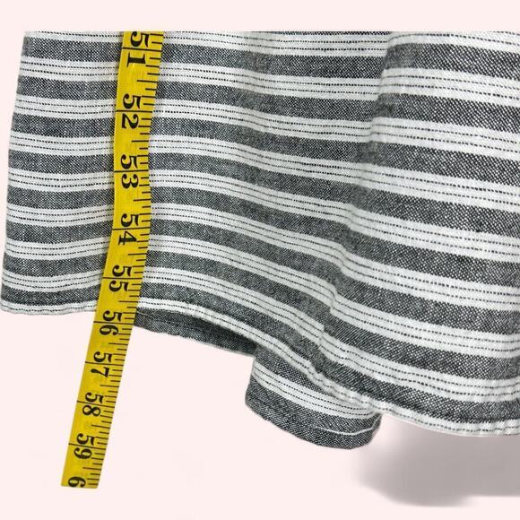 Lane Bryant Stripped Linen Blend Belted Wide Leg Cropped Sleeveless Romper (28) - Picture 8 of 14